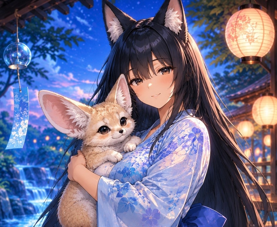 夏宵、フェネックとともに😀🎐