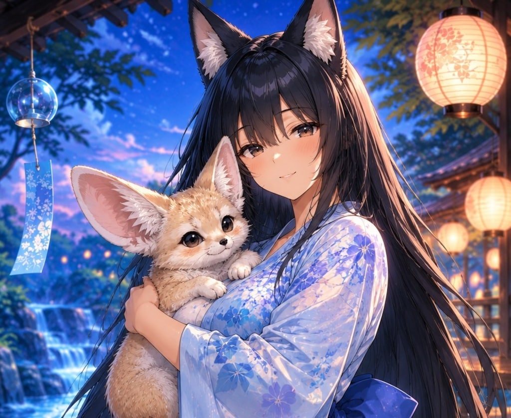 夏宵、フェネックとともに😀🎐