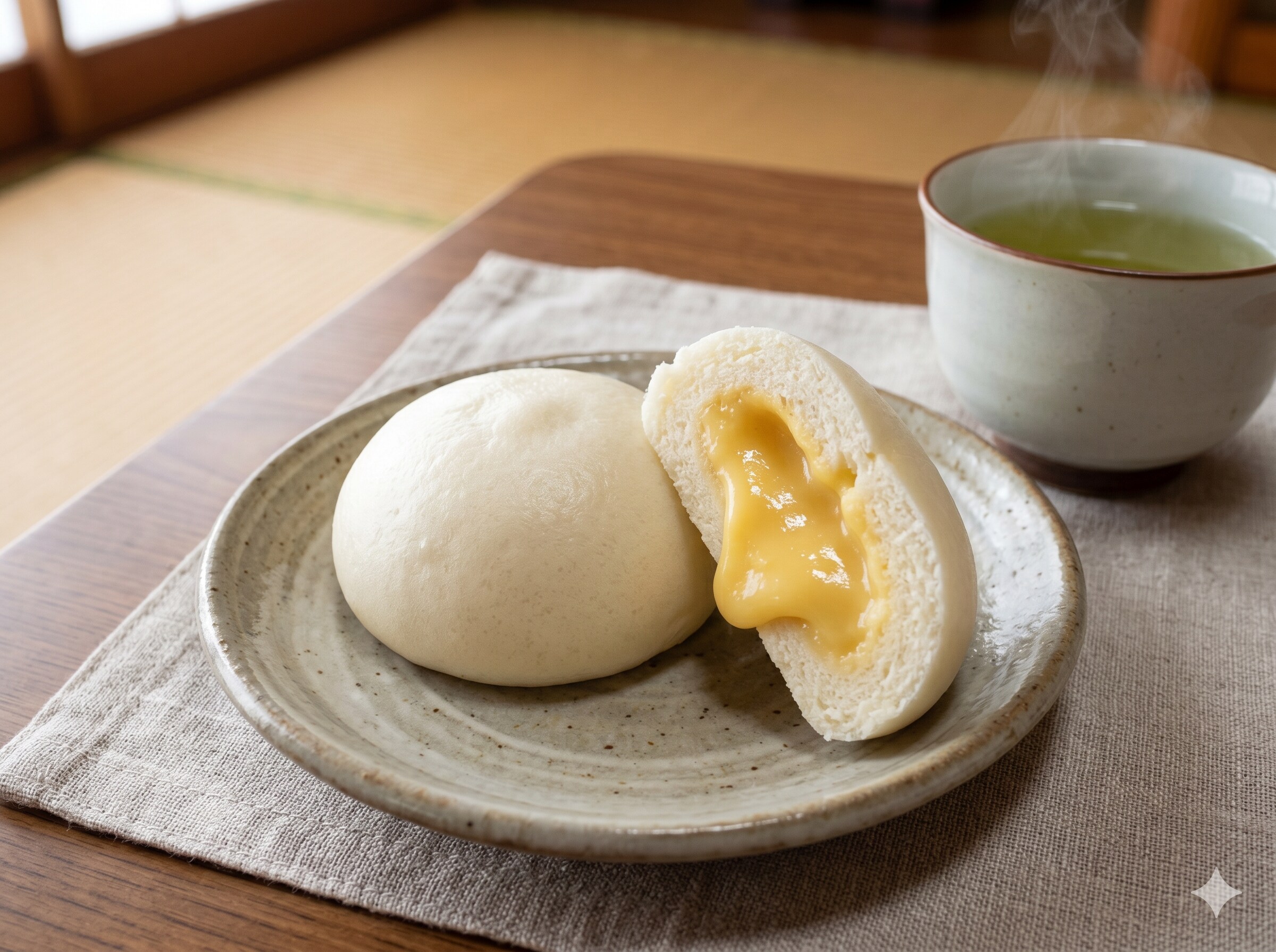 デザートのミルク饅頭