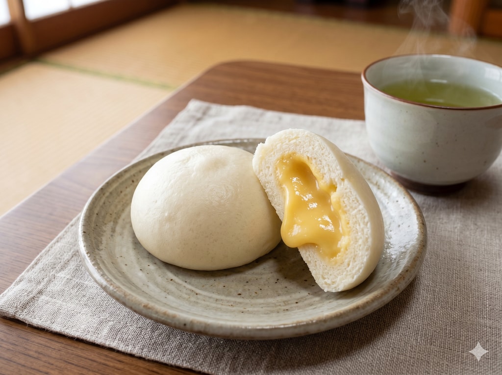 デザートのミルク饅頭