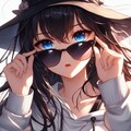 サングラスをずらすイケ女_20240125 3枚目