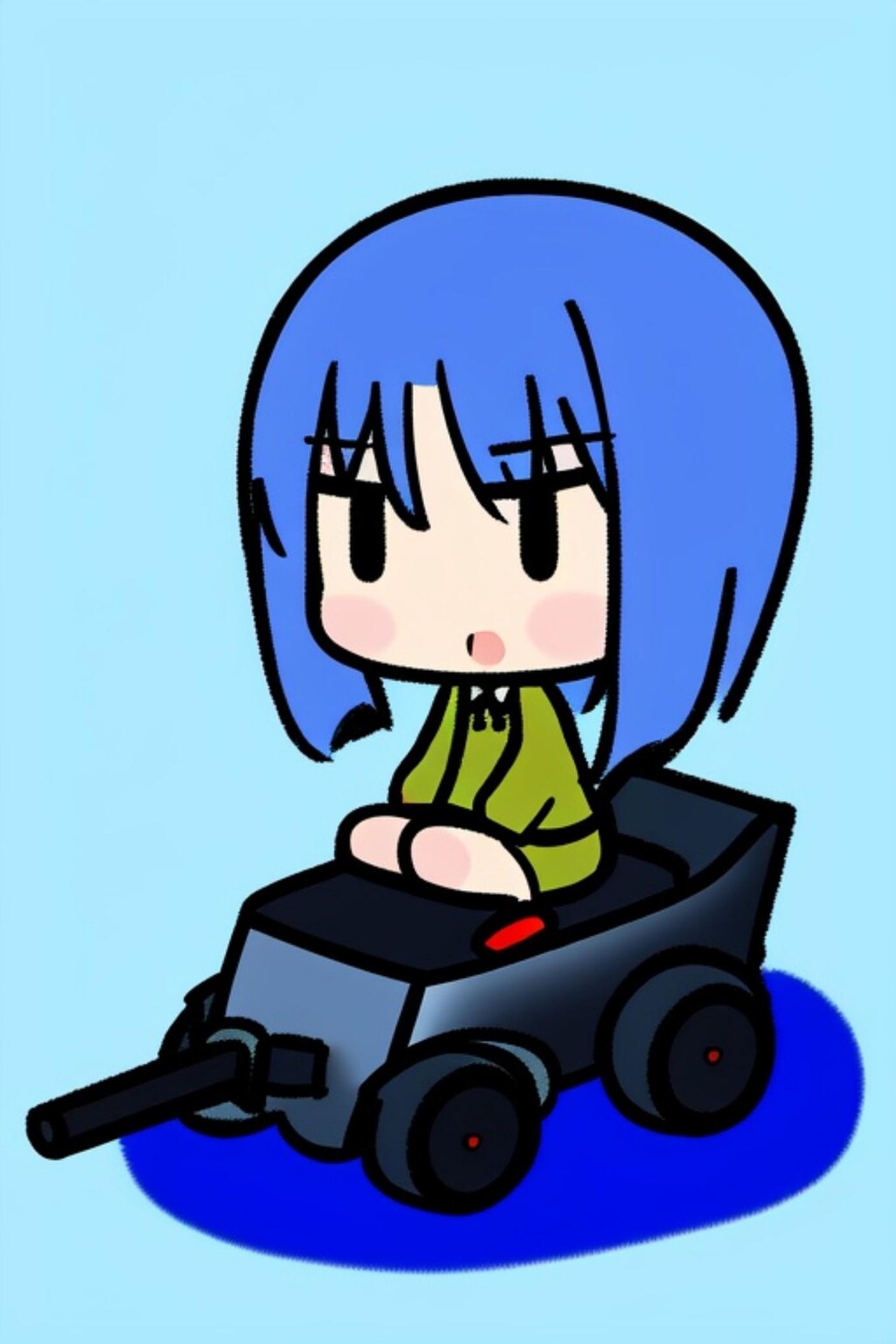 フラットな青髪ちゃん