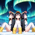 南極のペンギンちゃんとオーロラ観察 3枚目