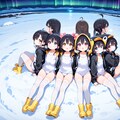 南極のペンギンちゃんとオーロラ観察 2枚目
