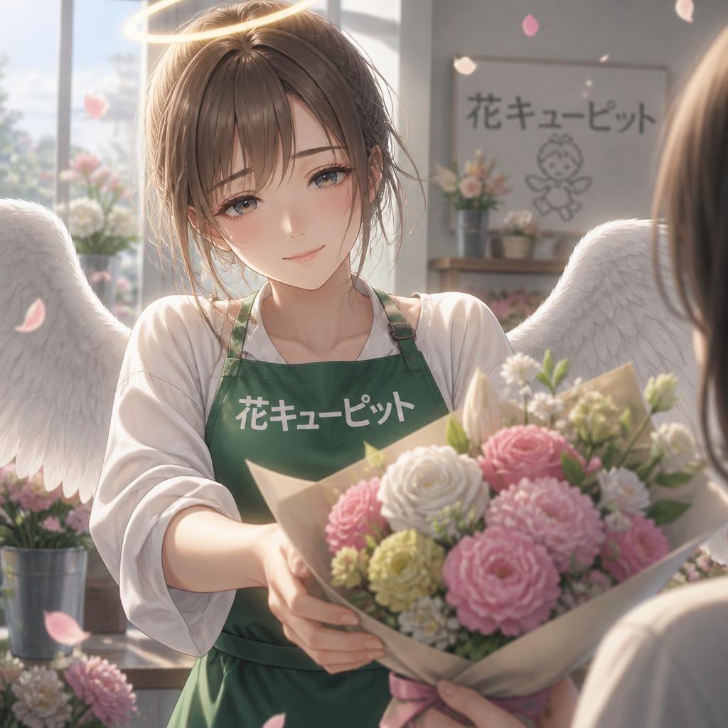 花を届ける天使 | の人気AIイラスト・グラビア