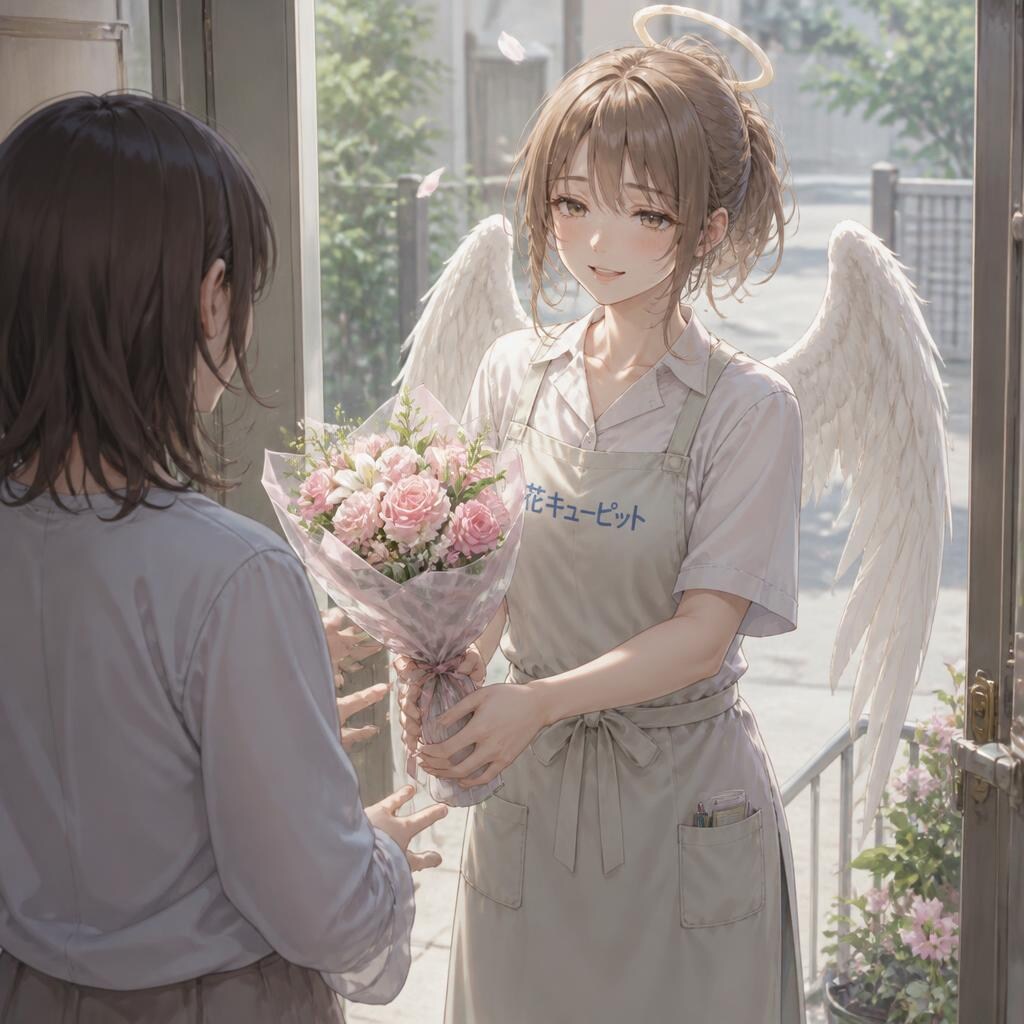 花を届ける天使