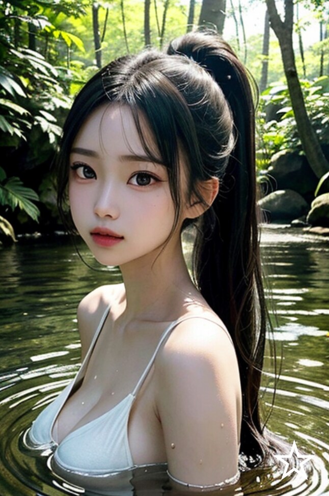 💗温泉ポニテ女子💗