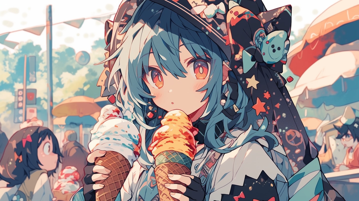 夏祭りの甘い魔法の一口 | の人気AIイラスト・グラビア