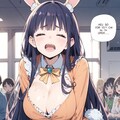 AQUAで女戦闘員やられイラストを生成！（吹き出しのみの漫画風？この形態はえ〇同人CGに近いかも？） 2枚目