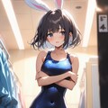 スク水バニーバーのために着替えてたら… 7枚目