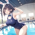 スク水バニーバーのために着替えてたら… 10枚目