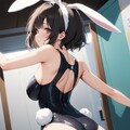 スク水バニーバーのために着替えてたら… 3枚目