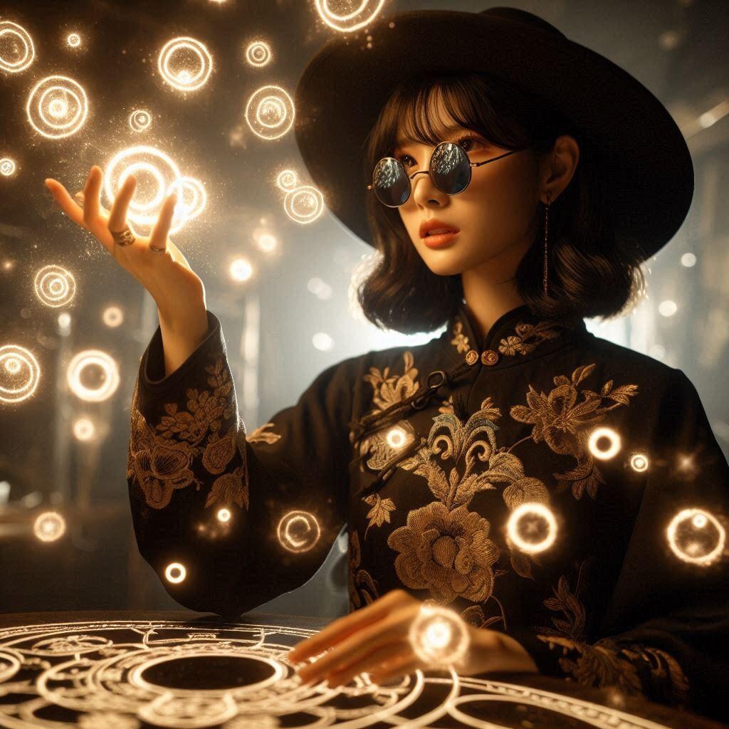 いつもより多めに魔法陣を発現させる風水師ちゃん