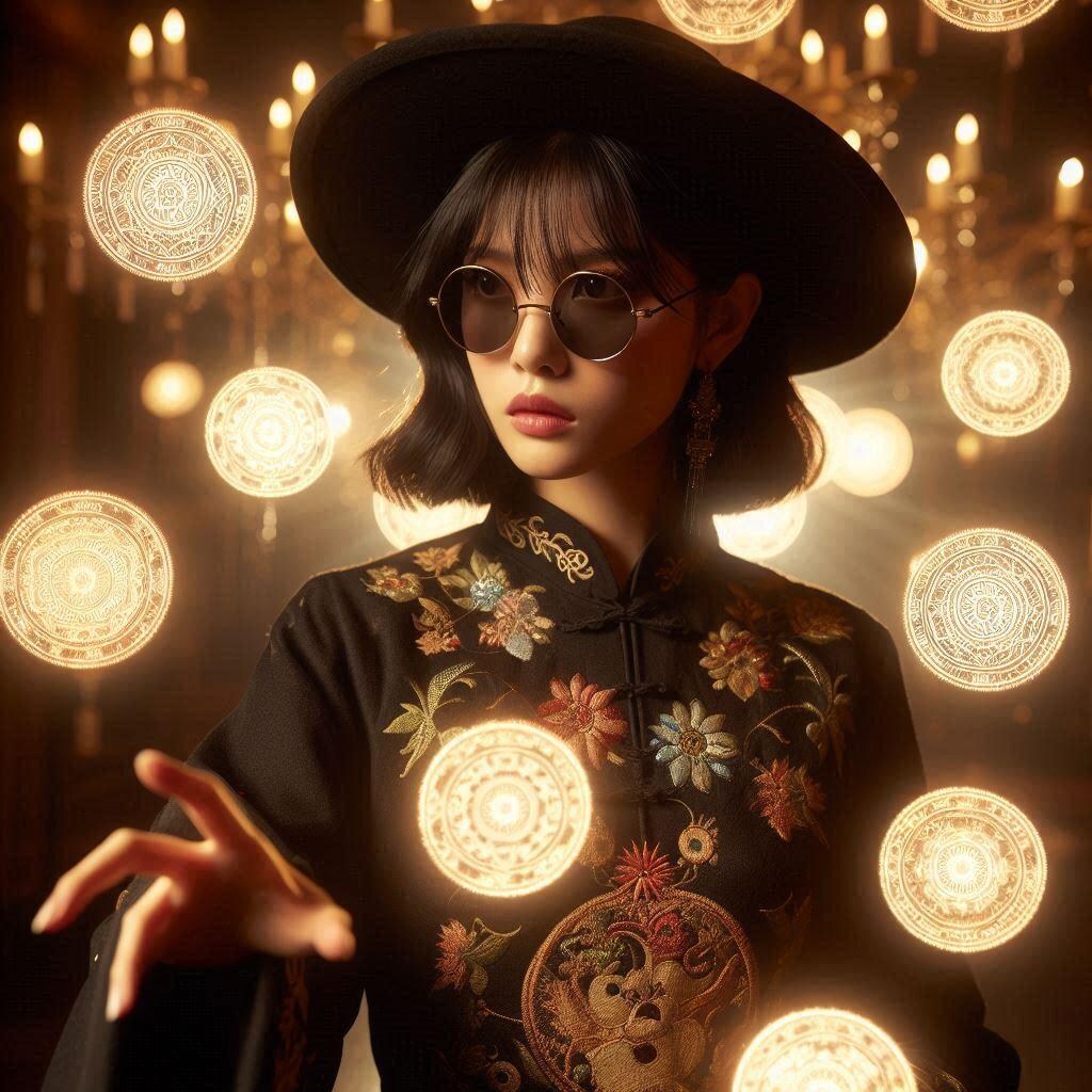 いつもより多めに魔法陣を発現させる風水師ちゃん