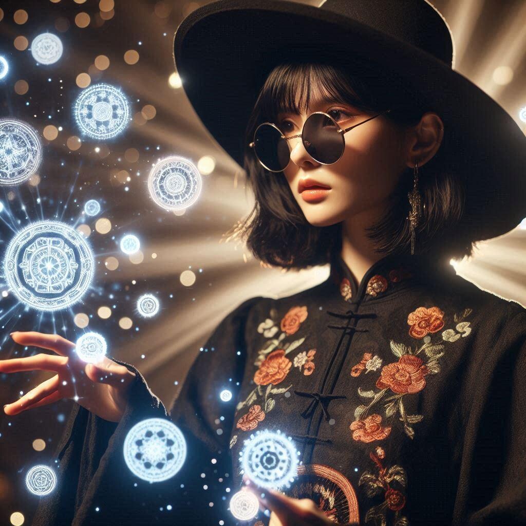 いつもより多めに魔法陣を発現させる風水師ちゃん