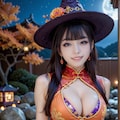 チャイナ水着の美女のハロウィン 5枚目