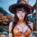 チャイナ水着の美女のハロウィン 10枚目
