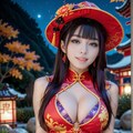 チャイナ水着の美女のハロウィン 3枚目