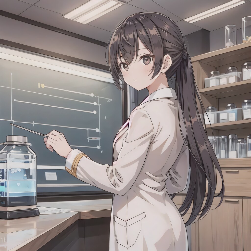 黒髪ロングで白衣の少女３１