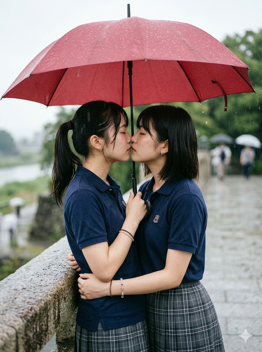 なかよし（傘の下で）
