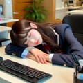 居眠りする受付嬢 2枚目