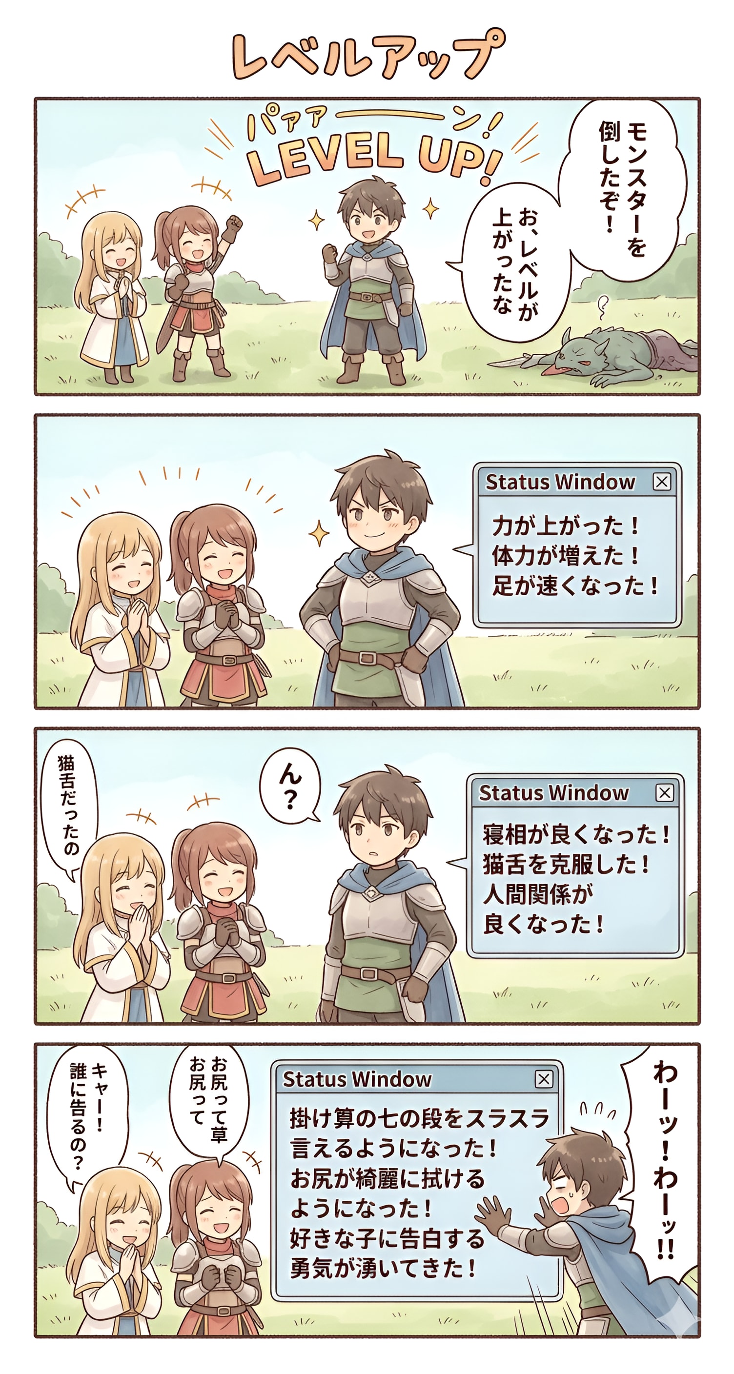 #49 ゆる日常4コマ・RPG編「レベルアップ」
