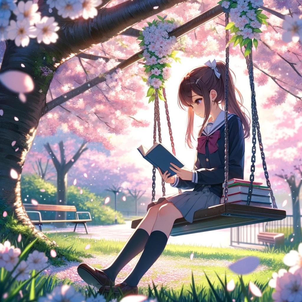 ブランコで読書