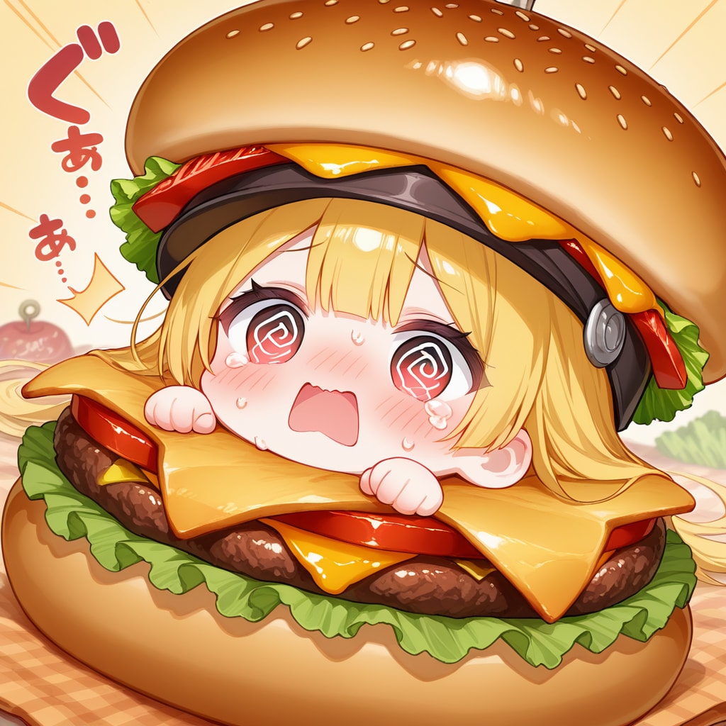 ハンバーガーと金髪ちゃん | の人気AIイラスト・グラビア