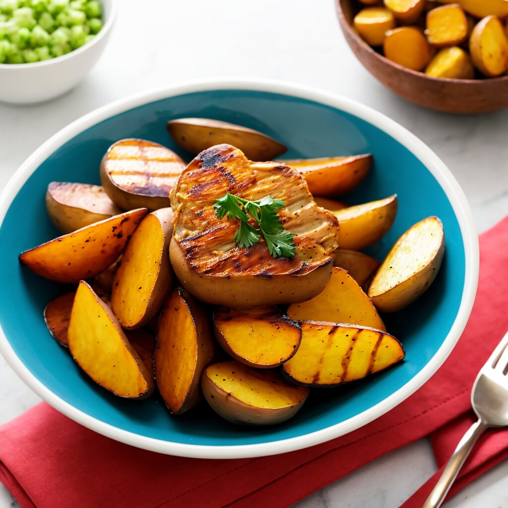 謎のイモ料理…。