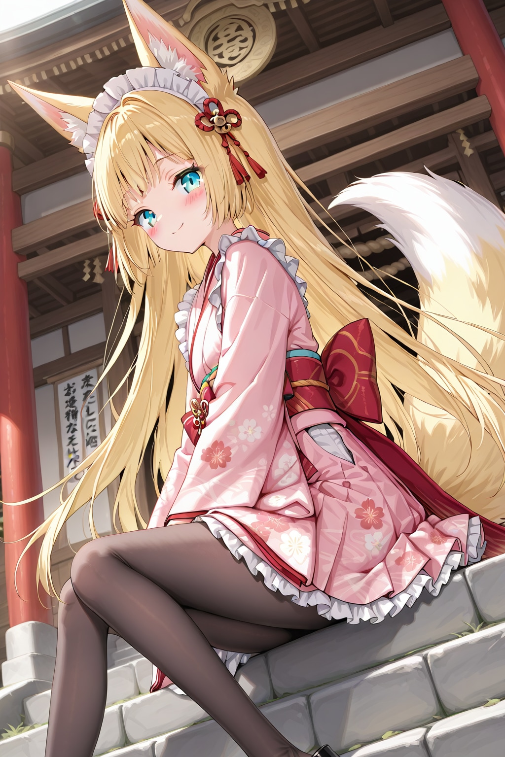 神社のお狐メイド