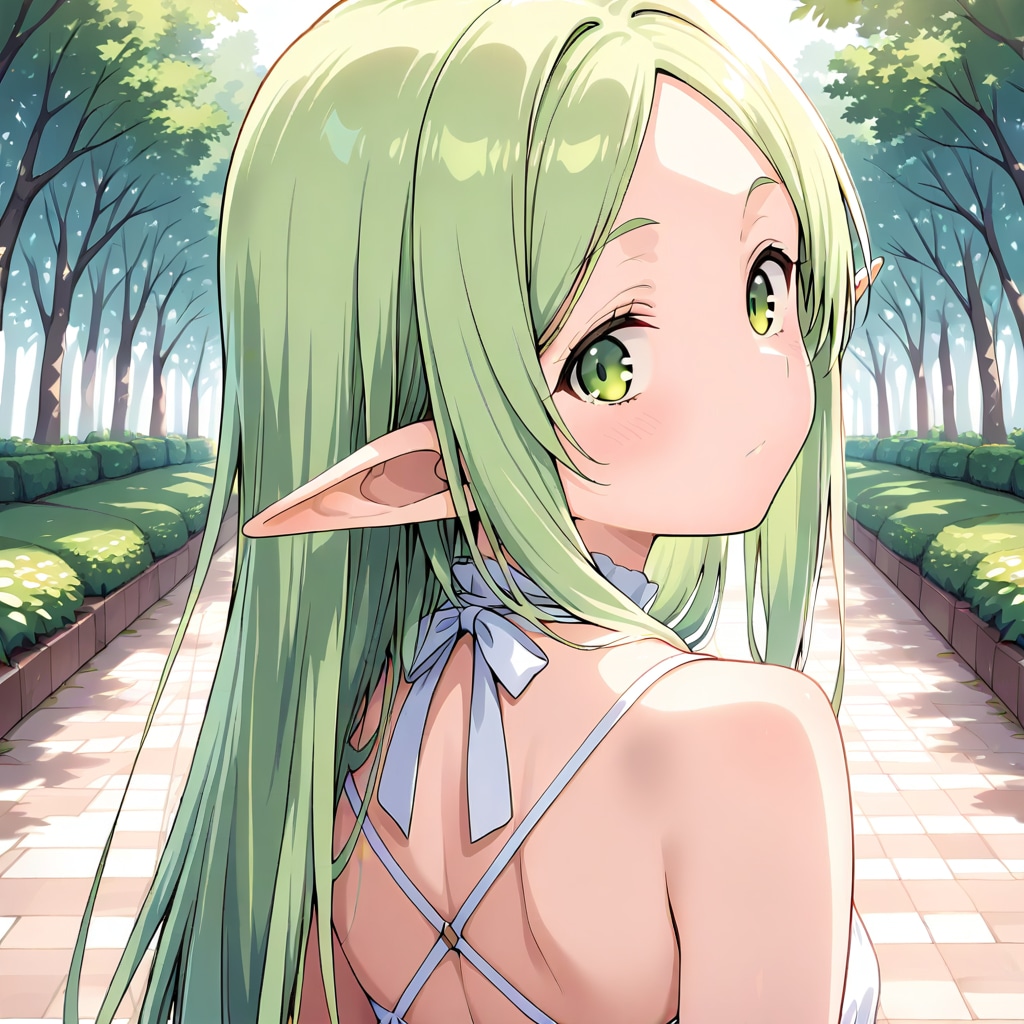 振り返るエルフちゃん | の人気AIイラスト・グラビア