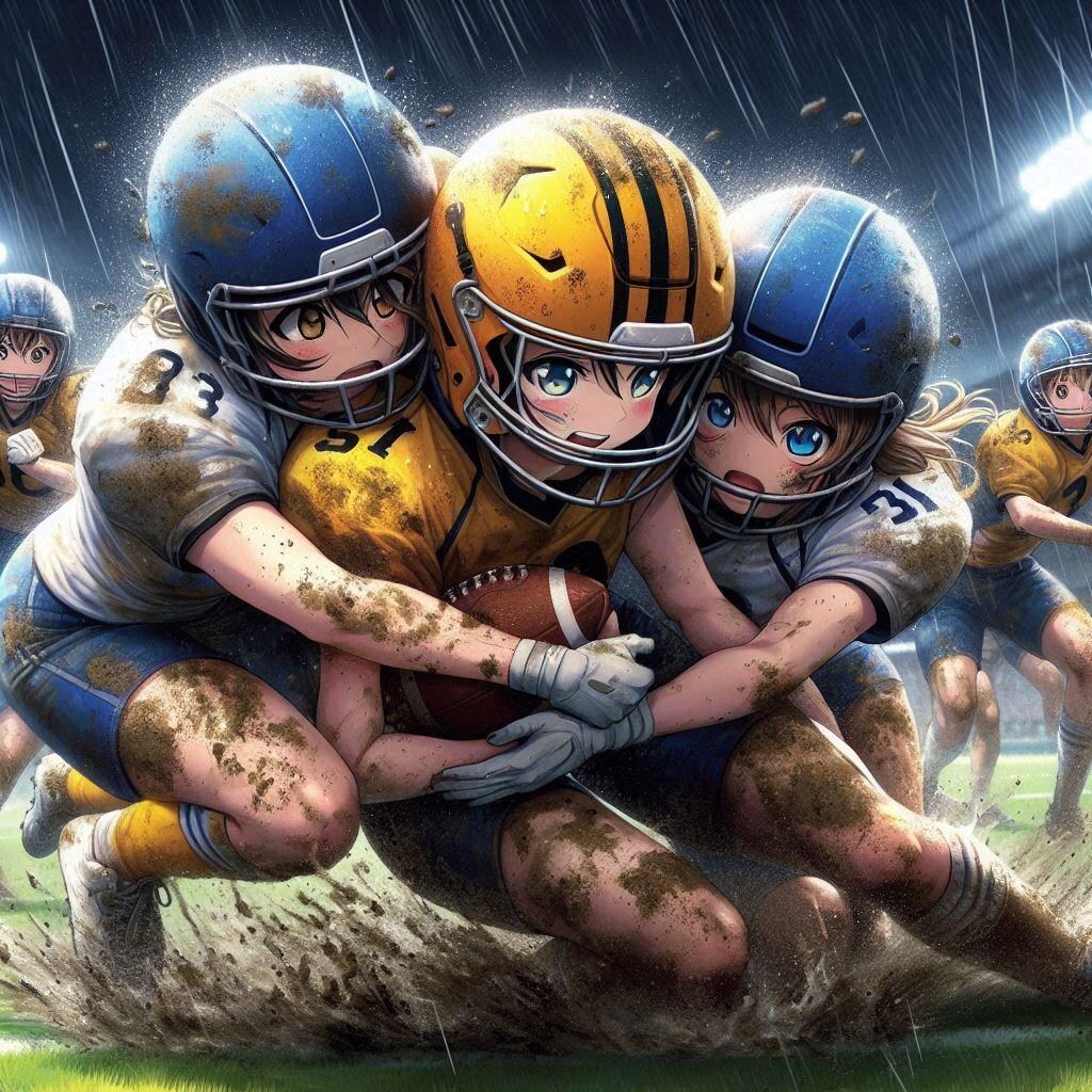 🏈泥まみれの女子アメフト #雨