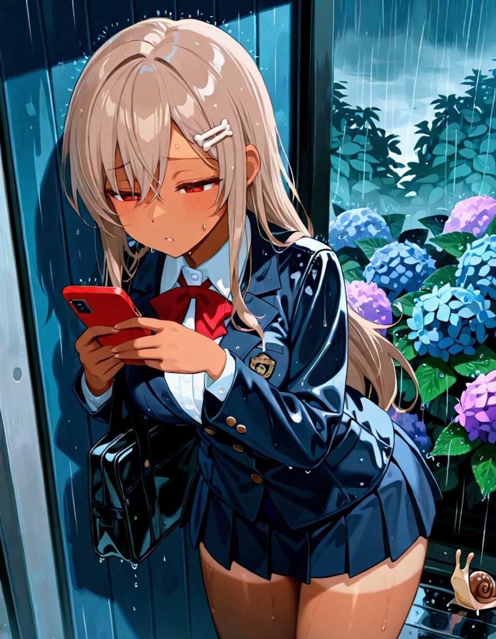 傘☂忘れた、おにくちゃん🍖💦