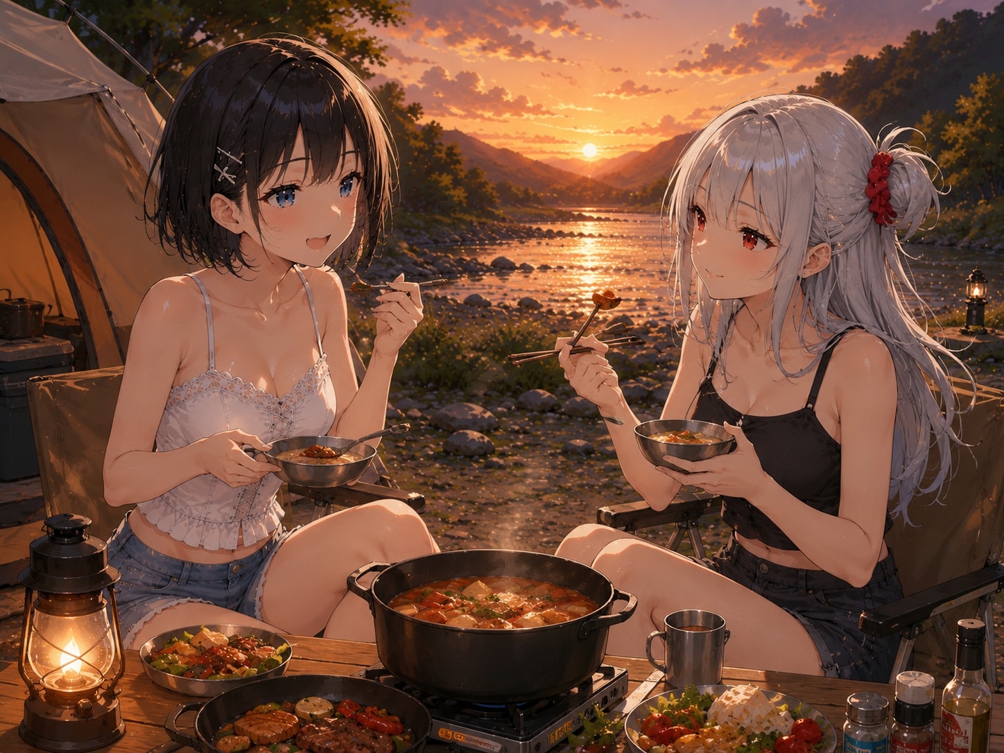 2人でキャンプメシ