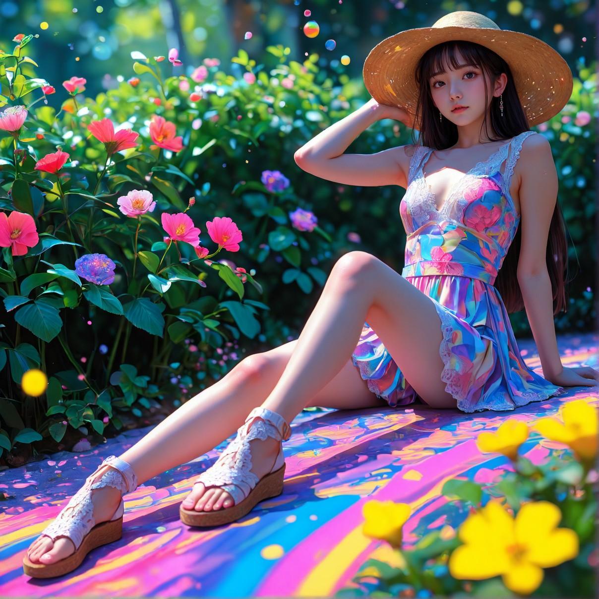 Geranium flower Girl