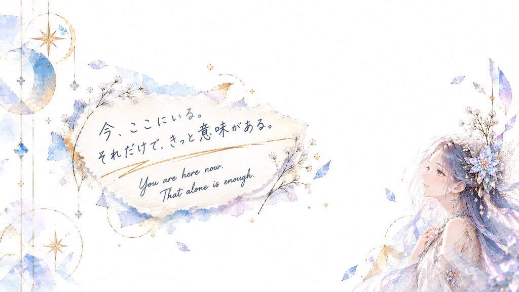 Here, Now  You are here now.  That alone is enough.  You do not need to fill every silence. You do n