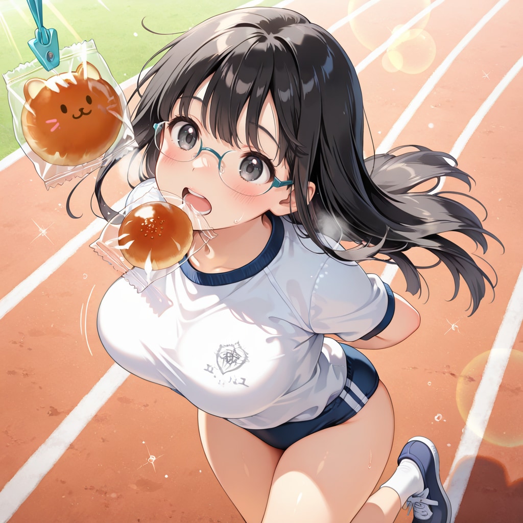 詩織ちゃん、パン食い競争に出場
