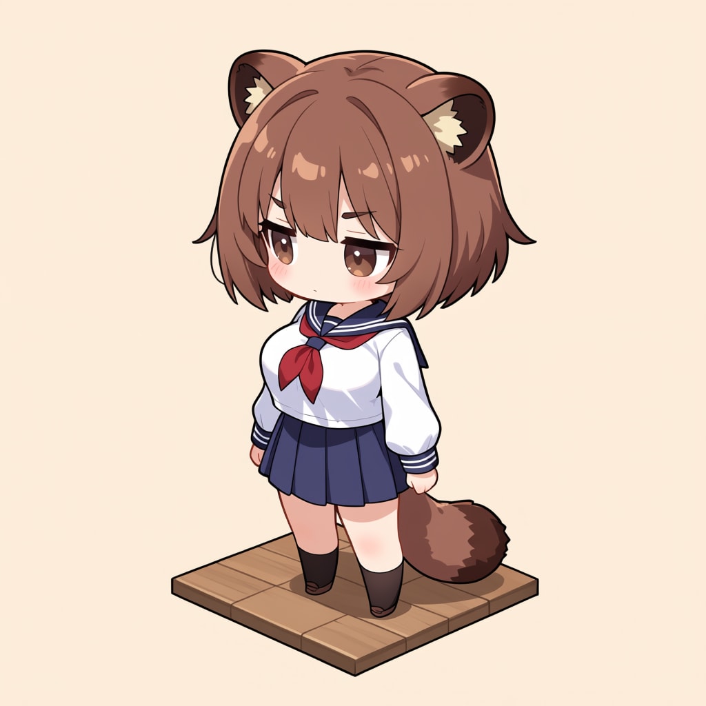 しっぽの縞模様の消し方