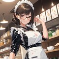 ☕ラテックスメイド服のお姉さん(和装)☕ 2枚目