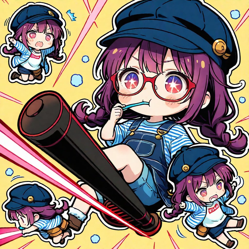 歯磨きする紫髪ちゃん