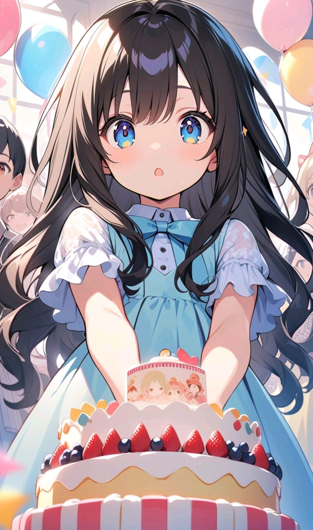 誕生日の幸せそうな女の子