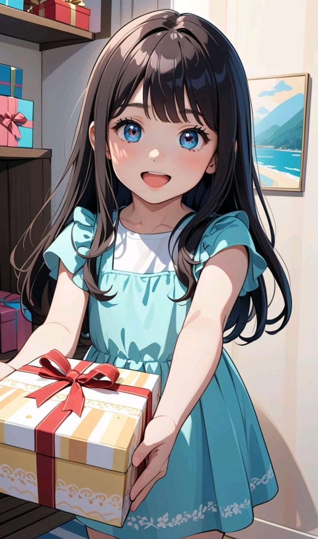 誕生日の幸せそうな女の子