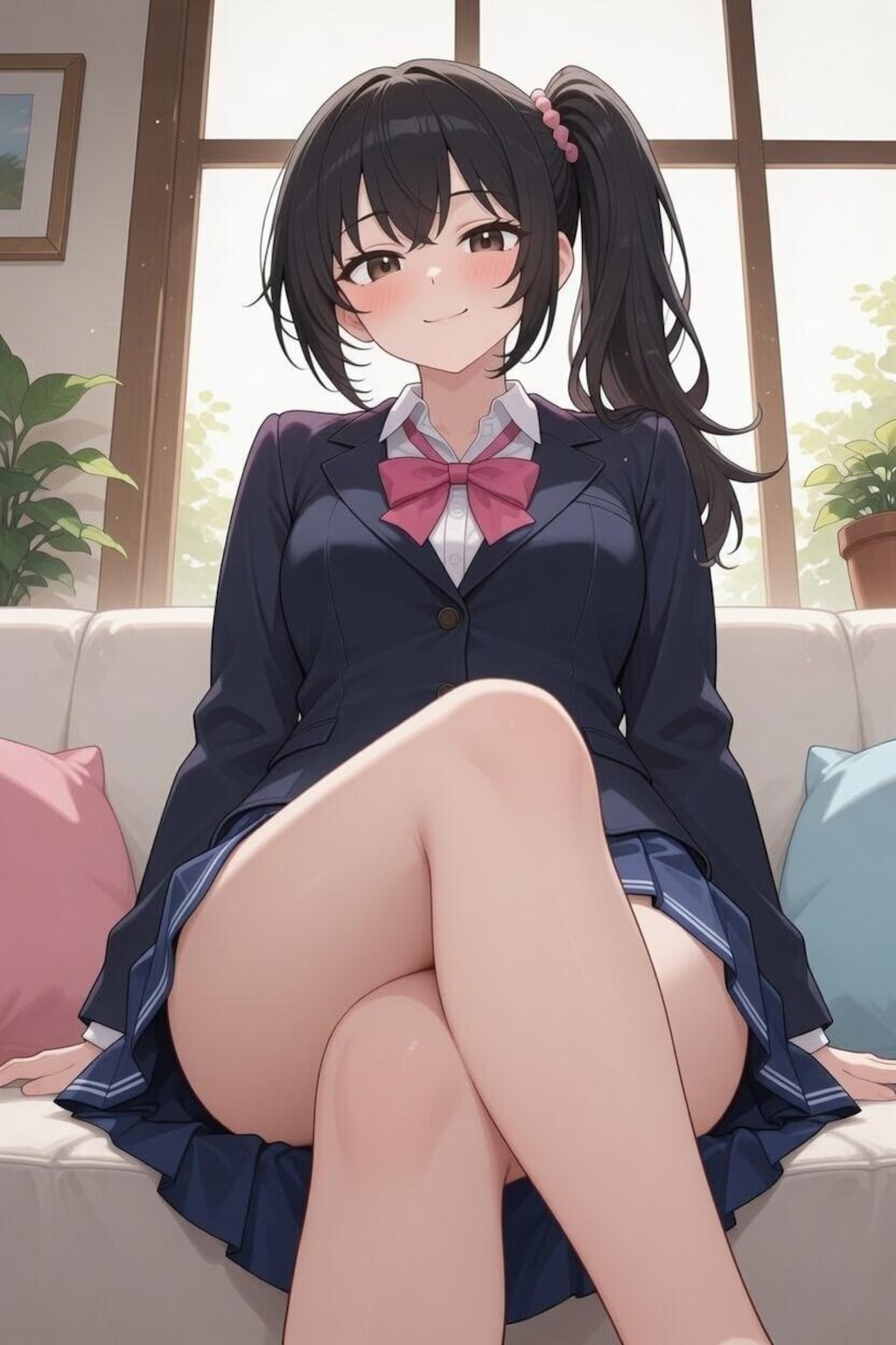 黒ストと生足