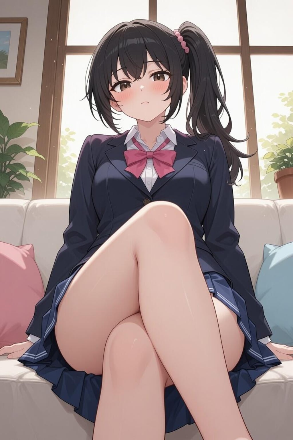 黒ストと生足