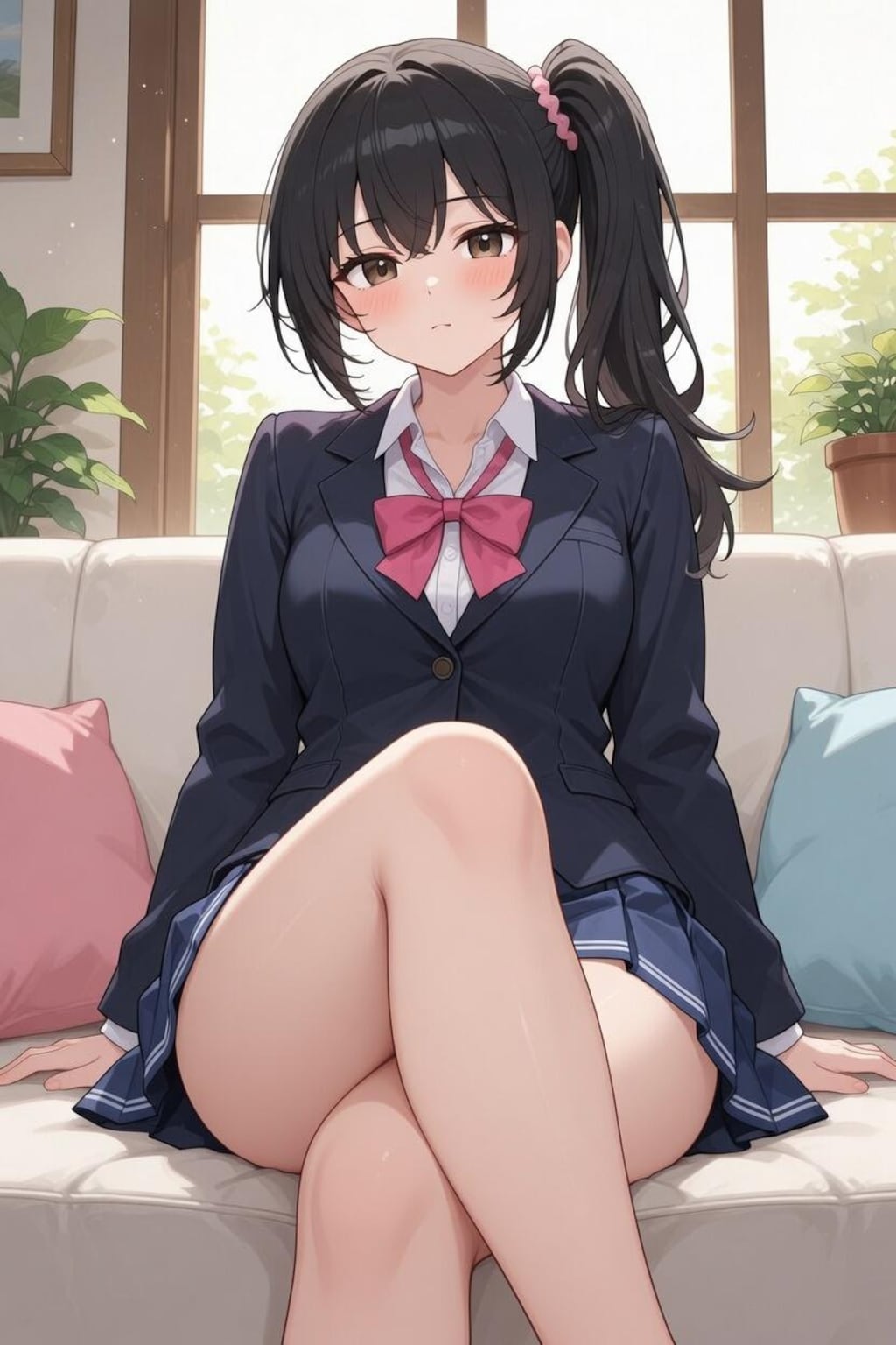 黒ストと生足