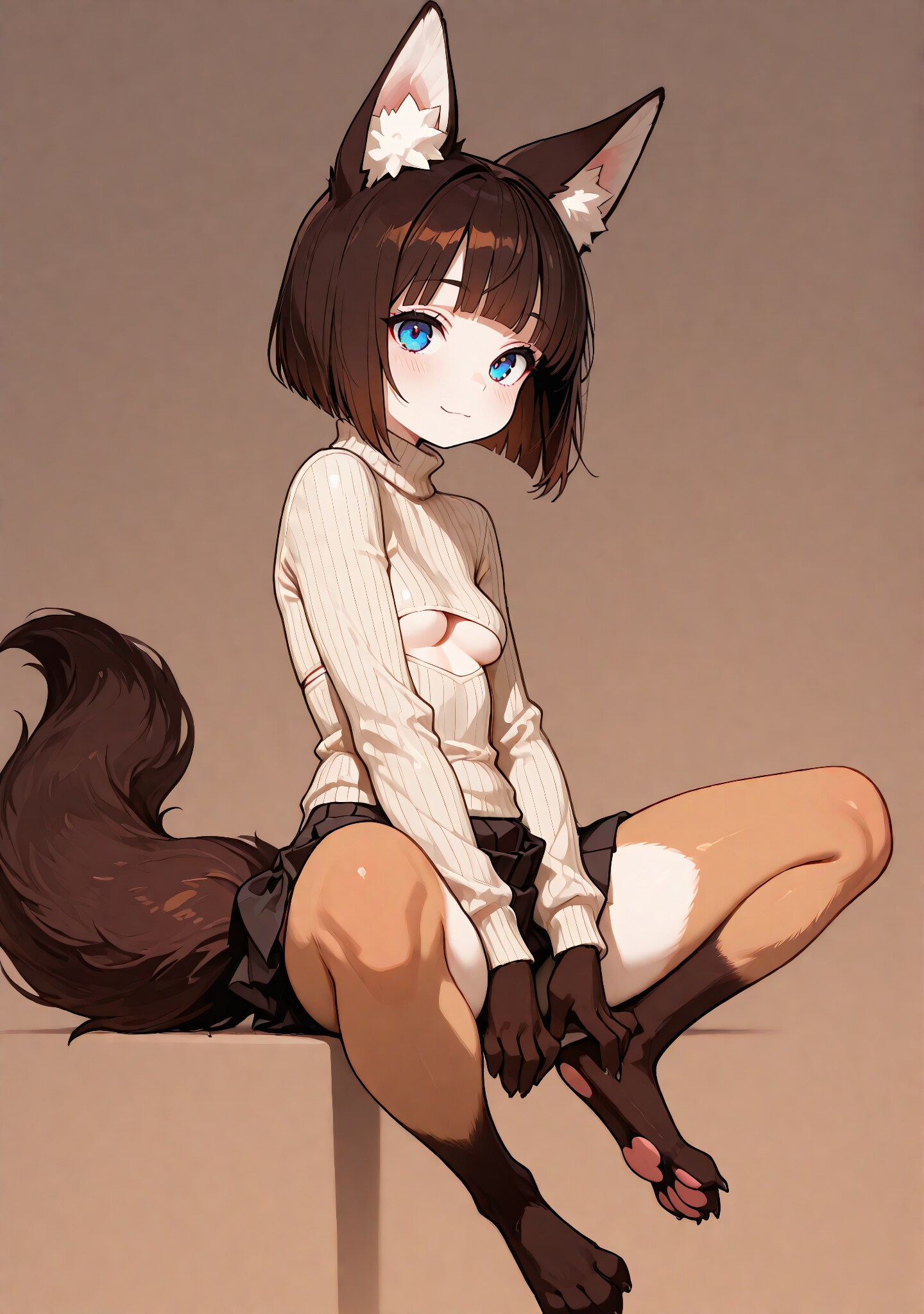 セーターとつばき