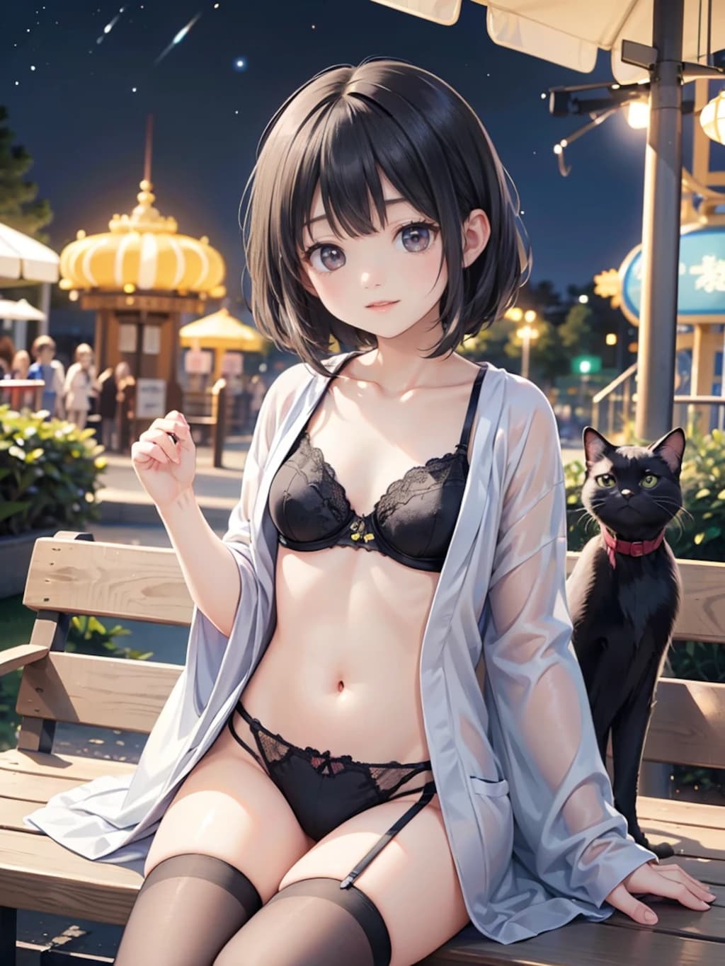 夏の遊園地は夜がいい♡