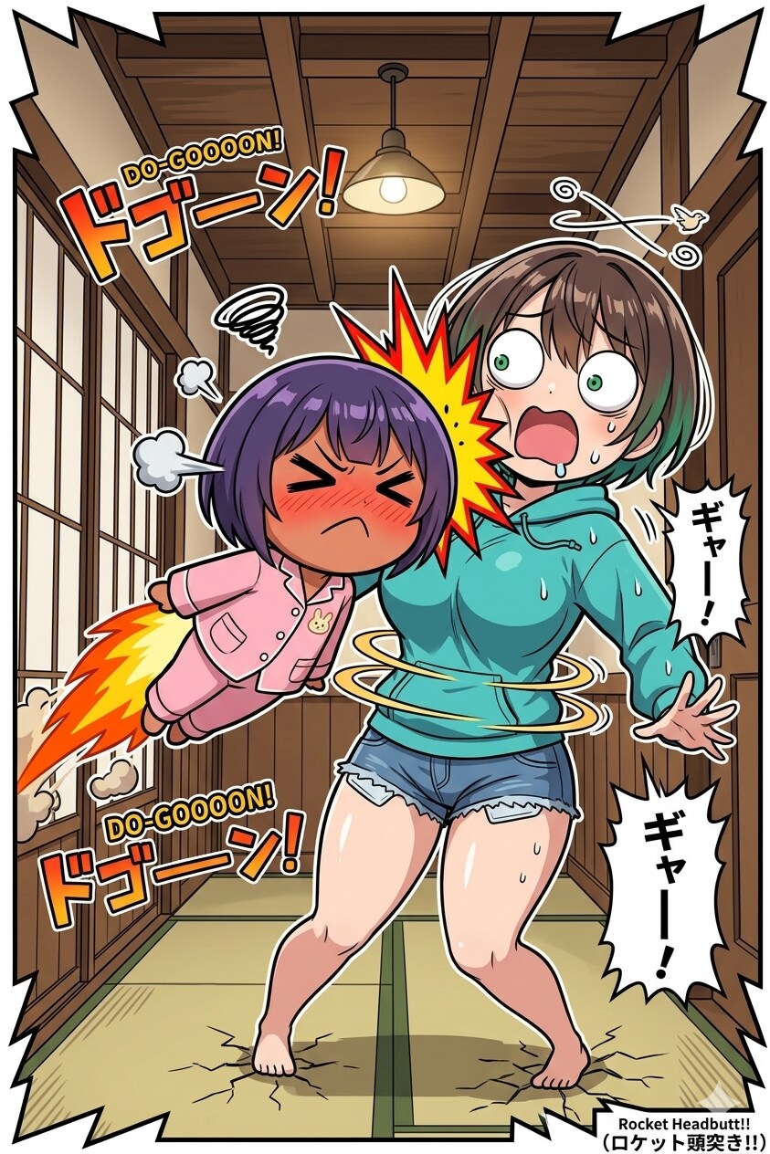 590 ロケット頭突き！