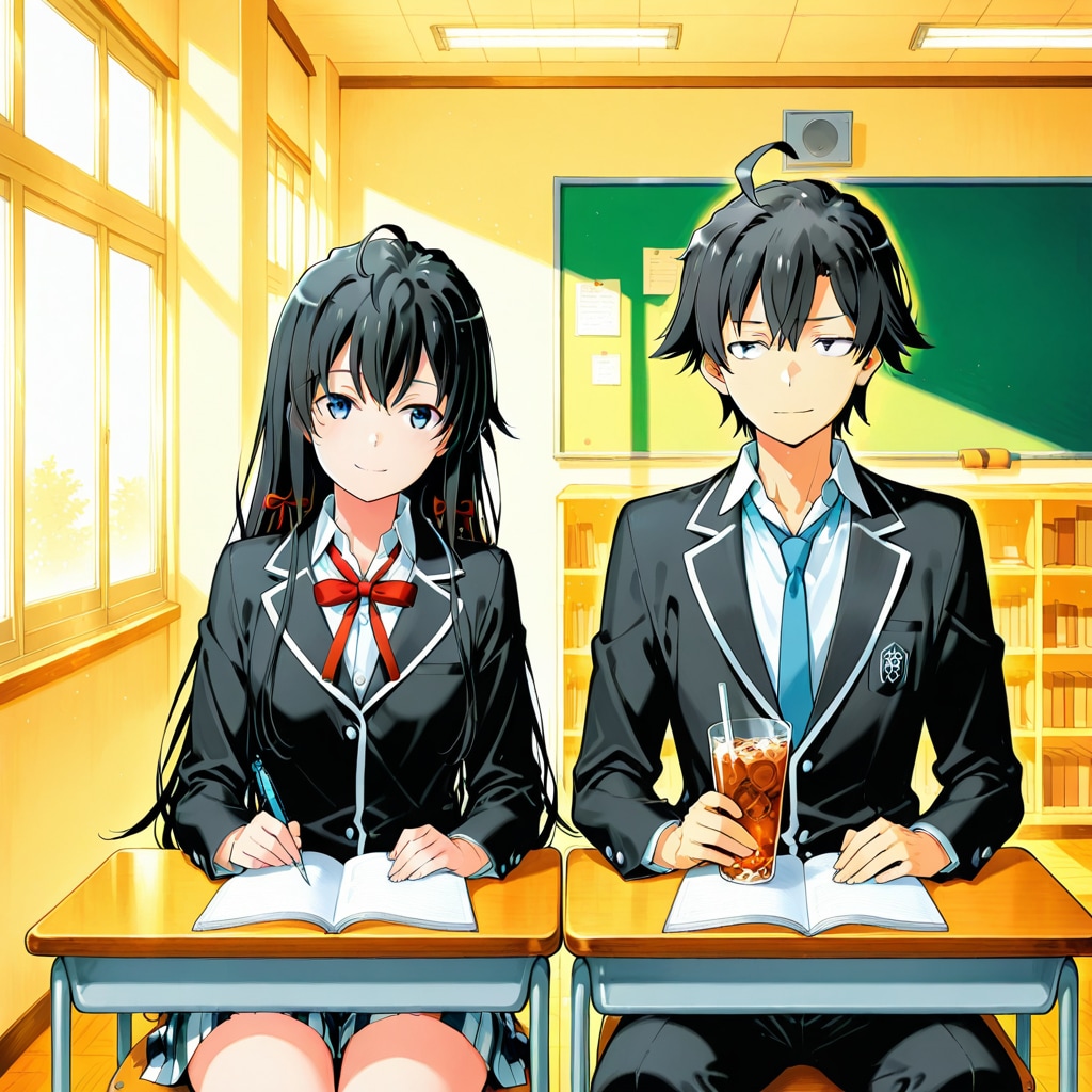 俺ガイル、一緒に勉強する雪乃と八幡。