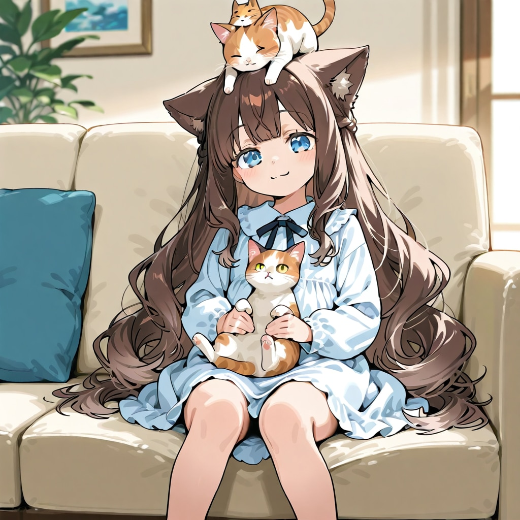 ネコと小さな女の子